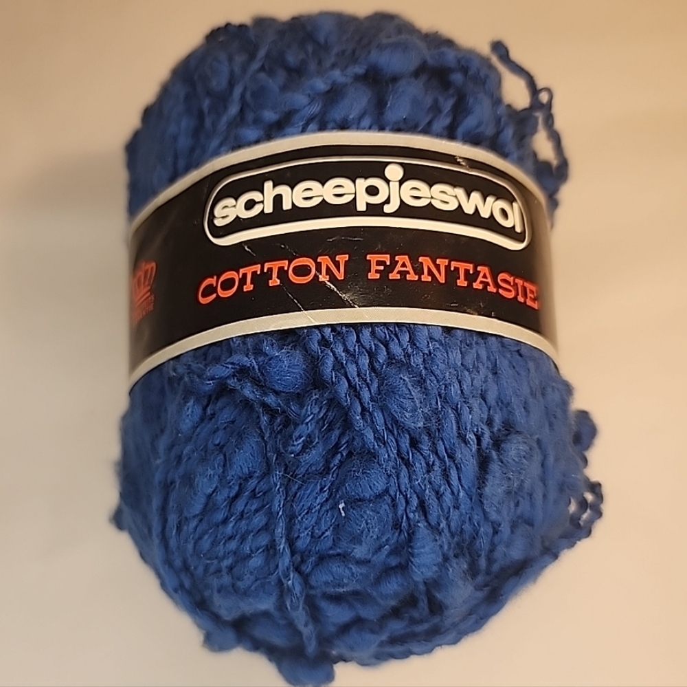 Scheepjeswol Cotton Fantasie 1 Skein Yarn Blue 50gr Holland Colour #437